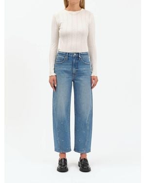 DAZE Westward Embellished Barrel Leg Jean - Blue