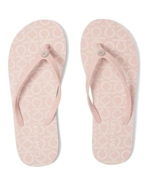 Calvin Klein Sarminya Slippers Blush Signature Flip-Flop Zogg3015 - Pink