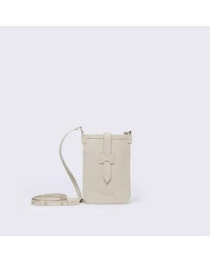 Mesh Phone Crossbody Bag - White