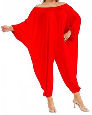 Karen T Design Long Sleeve Harem Jumpsuit - Red