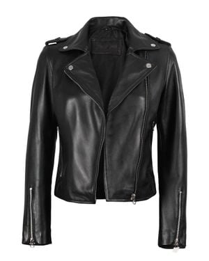Edinburgh Knitwear Kirsten Biker Leather Jacket - Black