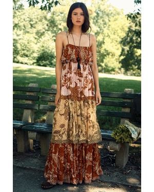 Hemant & Nandita Tiered Maxi Dress - Green