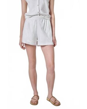 Lilla P Textured Terry Front Seam Short - White
