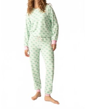 Pj Salvage Peachy Party Band Pant - Green