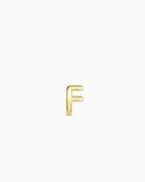 Gorjana Letter F Alphabet Single Huggie Earrings - White