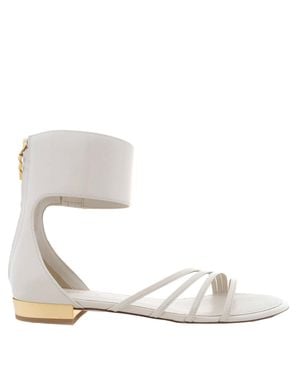 Ferragamo Ferragamo Clivia Florence Leather Flat Sandals, Size 7 C - White