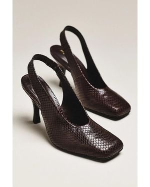 Maeve Square-Toe Slingback Pumps - Black