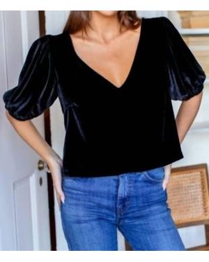 Emerson Fry V Silk Velvet Top - Black