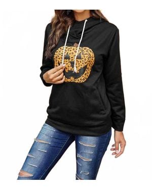 Shiying Fashion Halloween Pumpkin Hoodie - Black