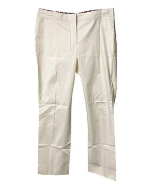 Ferragamo Silk Straight-Leg Pants - Natural