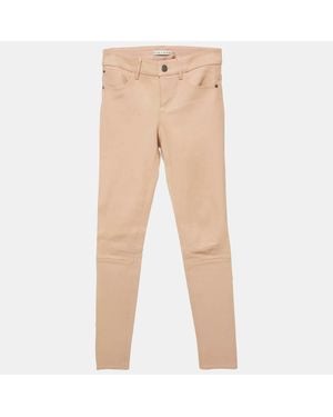 Alice + Olivia Light Leather Paneled Pants - Natural