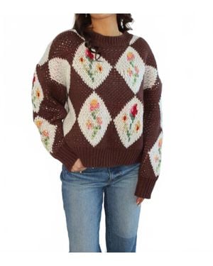 Bailey Rose Garden Crew Neck Sweater - Brown
