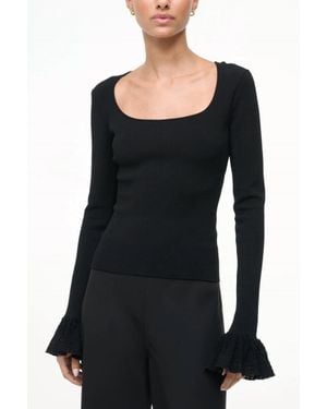 STAUD Shelley Scoopneck Top - Black