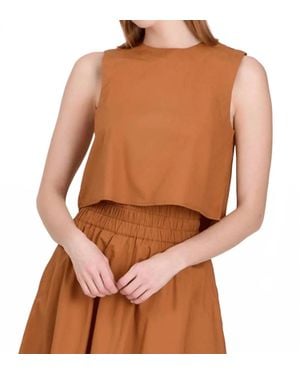 Livro Sleeveless Crop Top - Brown
