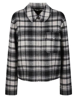 Woolrich Light Double Plaid Wool-Blend Shirt Jacket - Black