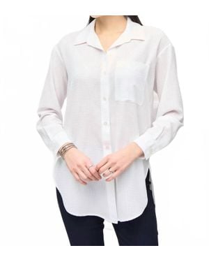 Joseph Ribkoff Textured Button Blouse - White