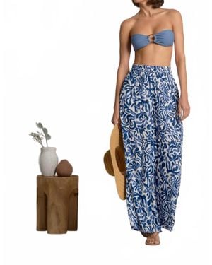 Elan Wide Leg Flow Pants - Blue