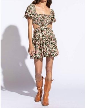 shape nude renaissance print mesh square neck bodycon dress Elastic Mesh Long Sleeve Dress - Nude main image 0