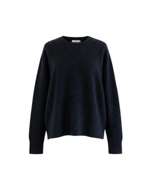 C.T.Plage Lightweight Fuzzy Knit Pullover - Blue