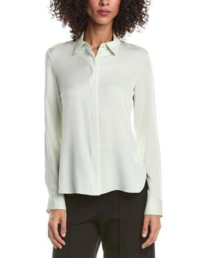 Theory Classic Fitted Silk Shirt - White