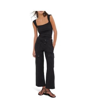 Free People We The Free Park Ave Cargo Pants Drawstring Gbo3835 - Black