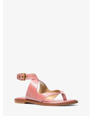 Michael Kors Irene Leather Thong Sandal - Pink