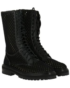 Jimmy Choo Cora Tall Woven Rope Boot - Black