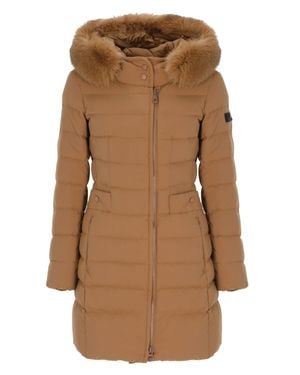 Peuterey Seriola Fox Fur Hood Quilted Down Jacket - Natural