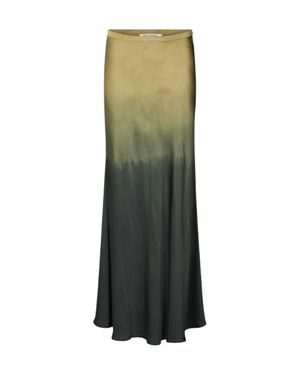 Rabens Saloner Flow Bias Skirt - Green