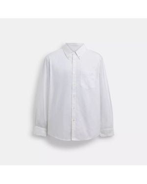 COACH Long Sleeve Button Down Shirt - White