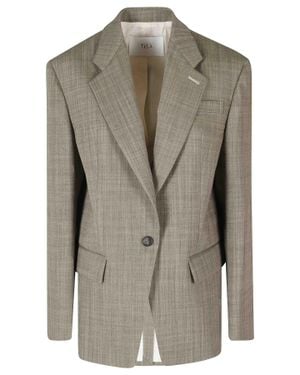 Tela Heritage Wool Jacket With Classic Notched Lapel - Gray