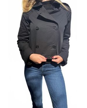 Bobi Crop Trench Coat - Blue