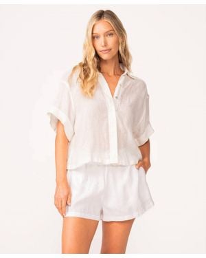 PQ Swim Lily Linen Top And Shorts Set - White