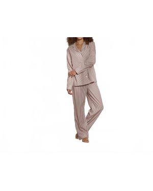 The Sleep Code Ticking Stripe Long Pj Set - Black