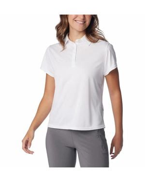 Columbia Pfg Tidal Tee Polo Shirt Upf 50 Short Sleeve Kfc549 - White