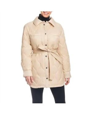 Sanctuary Quilted Tie Waist Jacket - Natural