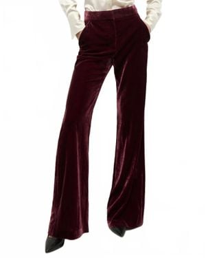 Veronica Beard Lebone Velvet Pant - Red
