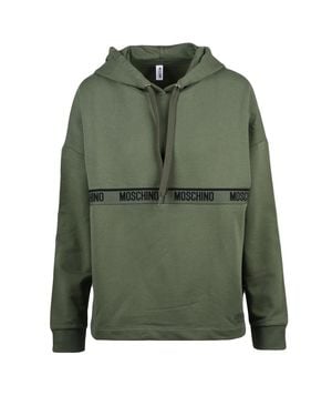 Moschino Military Fleece Lined Stretch Cotton Hoodie - Green