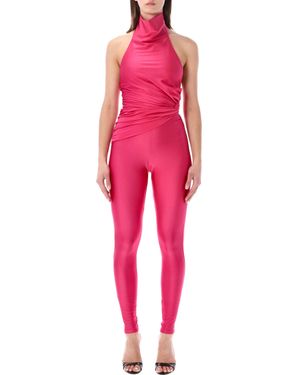 ANDAMANE Tatiana Halter-Neck Knot Jumpsuit - Pink