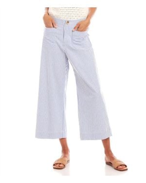 Karen Kane Sosie Stripe Cropped Pants - White
