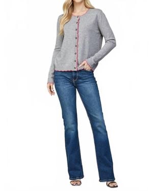 Fate Swift Contrast Edge Cardigan - Blue