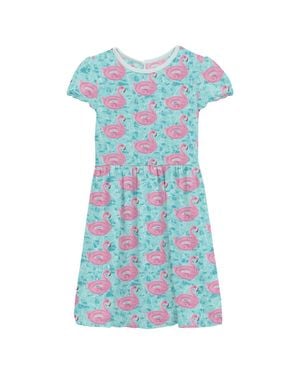 KICKEE Girl's Flutter Sleeve Twirl Dress With Pockets - Blue