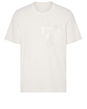 Maison Margiela Cotton Jersey T-Shirt With Distinctive Adhesive Strip And Four-Hole Back - White