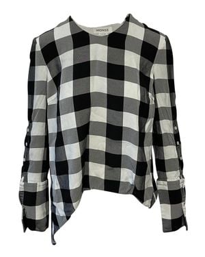 Monse Tartan Asymmetrical Blouse - Black