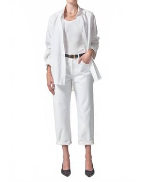 Citizens of Humanity Dahlia Bow Leg Baby Roll Jeans - White