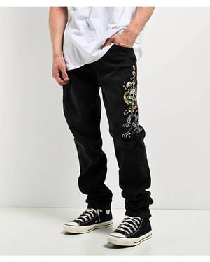 Ed Hardy Dagger Skull Slim Taper Jean - Black