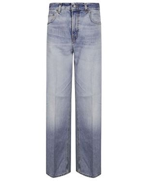Haikure Light Wash Straight-Leg Five-Pocket Jeans - Blue