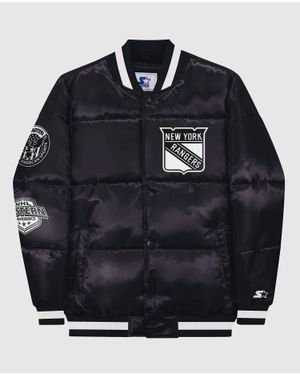 Starter New York Rangers Down Fill Puffer Jacket - Black