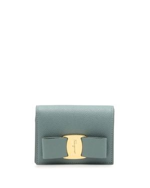 Ferragamo Ferragamo Vara Bow Leather Wallet - Blue