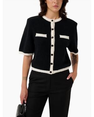 Gestuz Alpha Contrast Cardigan - Black